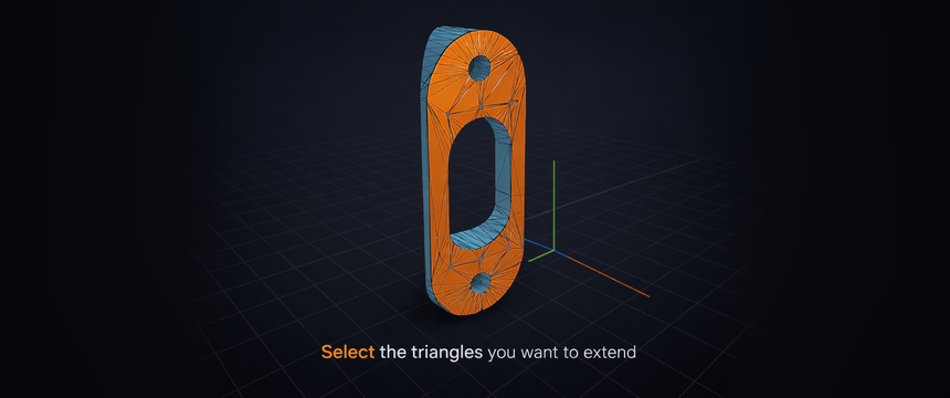 Select faces and clean boundaries on a 3D mesh
